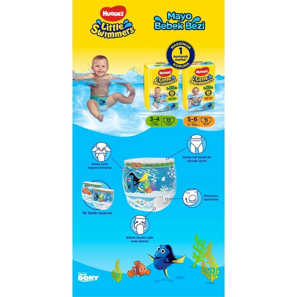 Huggıes Little Swımmers Mayo Bebek Bezi Beden:3-4 (7-15KG) Tekli (İç Adet 12)