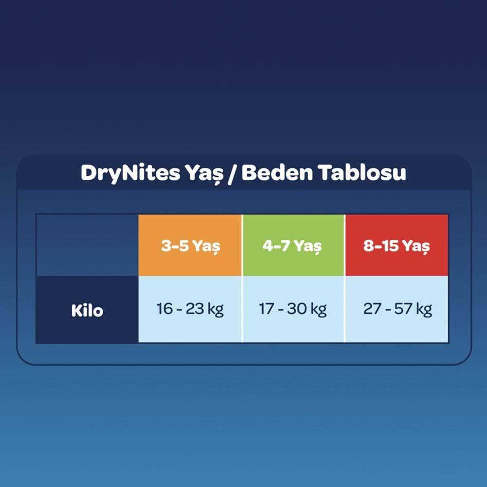 Drynites Emici Gece Külodu/Külot Bez Kız 4-7 Yaş (27-30KG) Large 10 Adet (Alt Islatmalara Karşı)