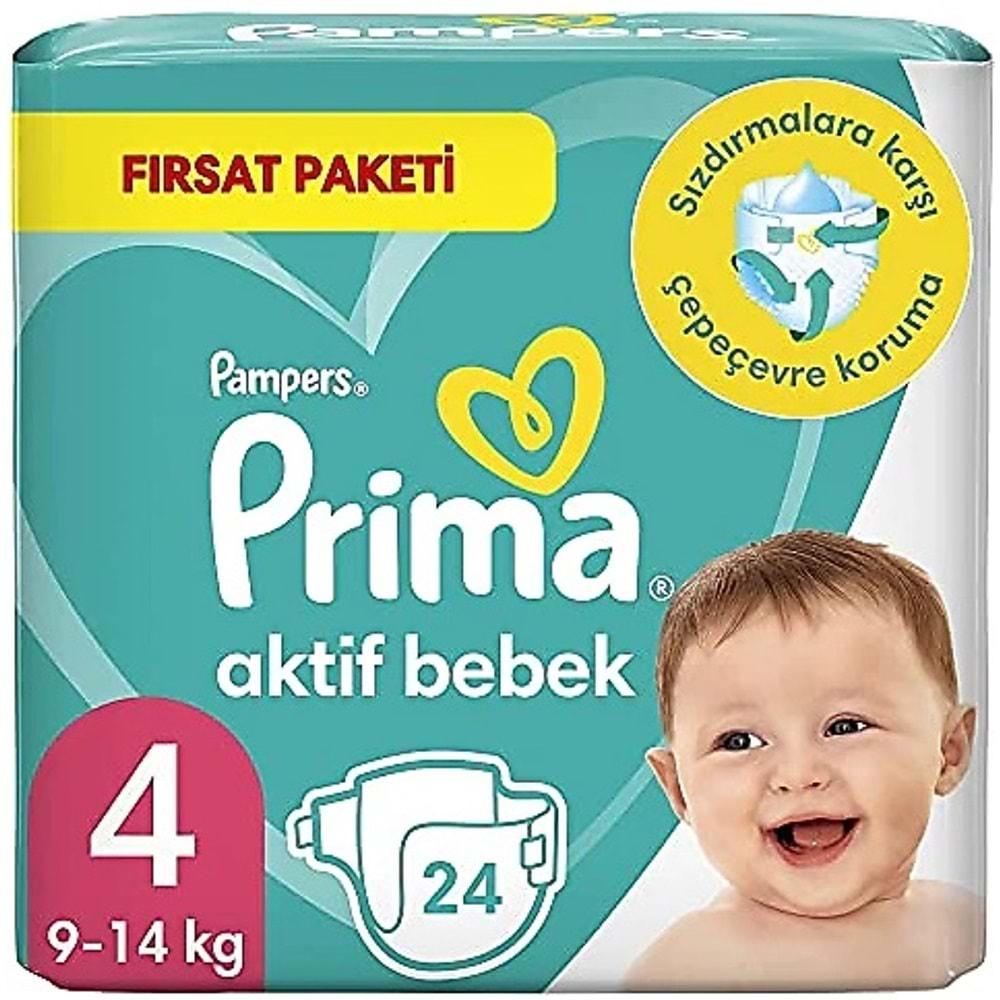 Prima Bebek Bezi Beden:4 (9-14KG) Maxi 24 Adet Ekonomik Pk