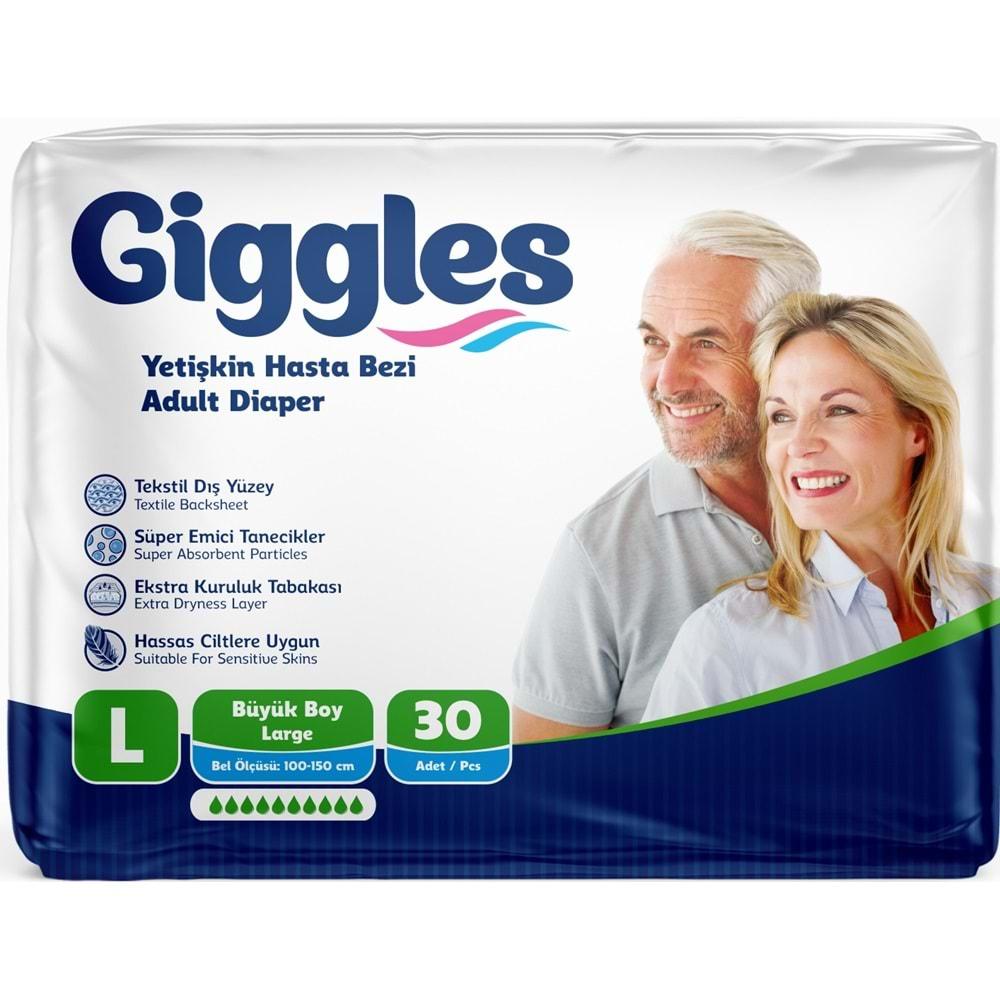 Giggles Hasta Bezi Yetişkin Bel Bantlı Tekstil Yüzey Büyük - Large (L) 30 Adet Tekli Pk