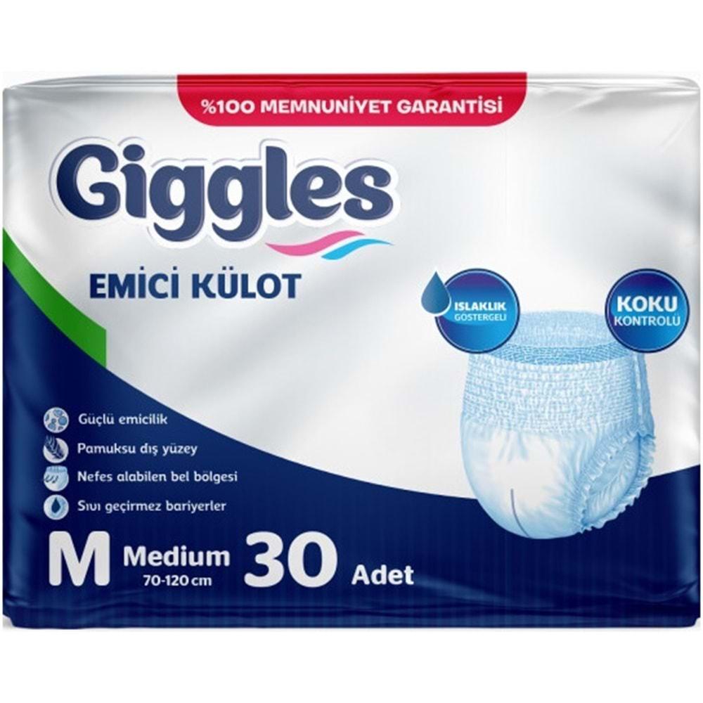 Giggles Hasta Bezi Yetişkin Emici Külot M-Orta 30 Adet Tekli Pk