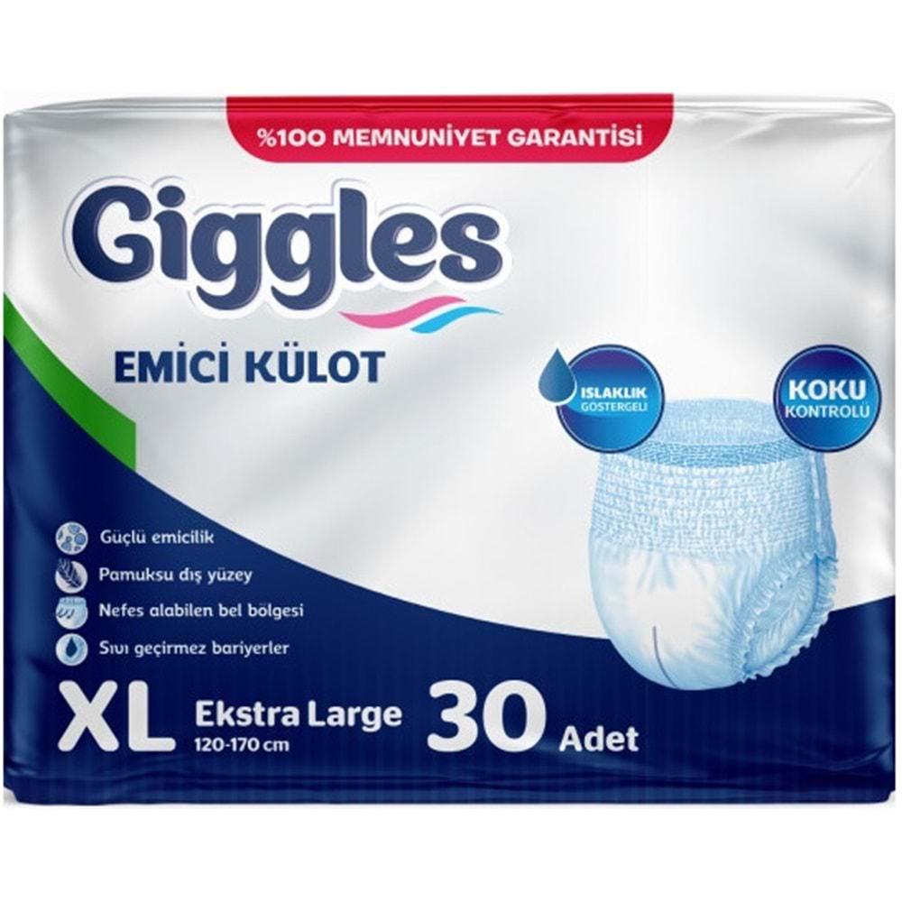 Giggles Hasta Bezi Yetişkin Emici Külot Ekstra Büyük (XL) 30 Adet Tekli Pk