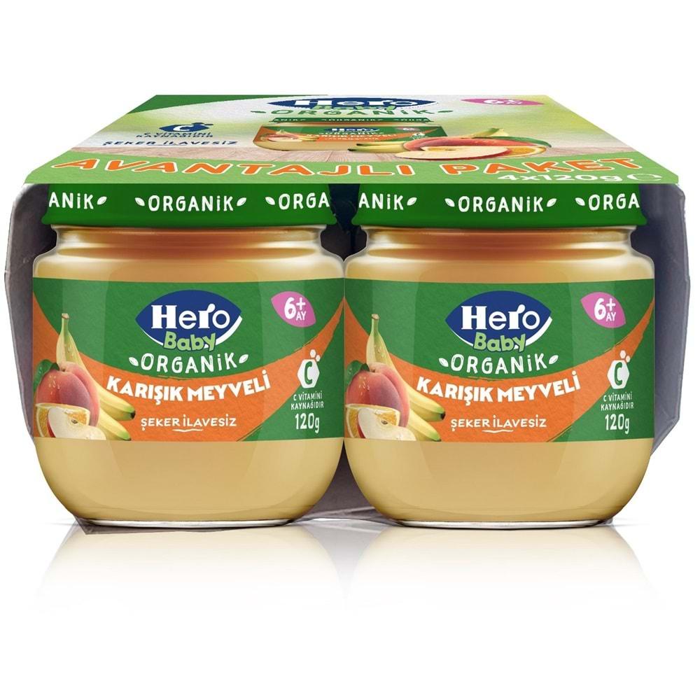 Hero Baby Kavanoz Maması 120GR Avantaj Pk (4 Lü Set) Karışık Meyveli