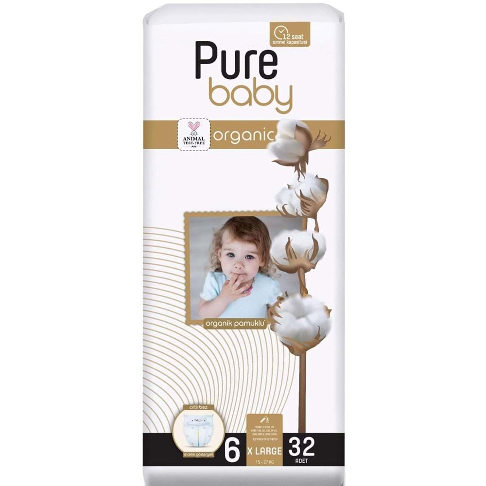 Pure Baby Bebek Bezi 6 Beden 15-27 KG Extra Large 32 Adet Ekonomik Pk