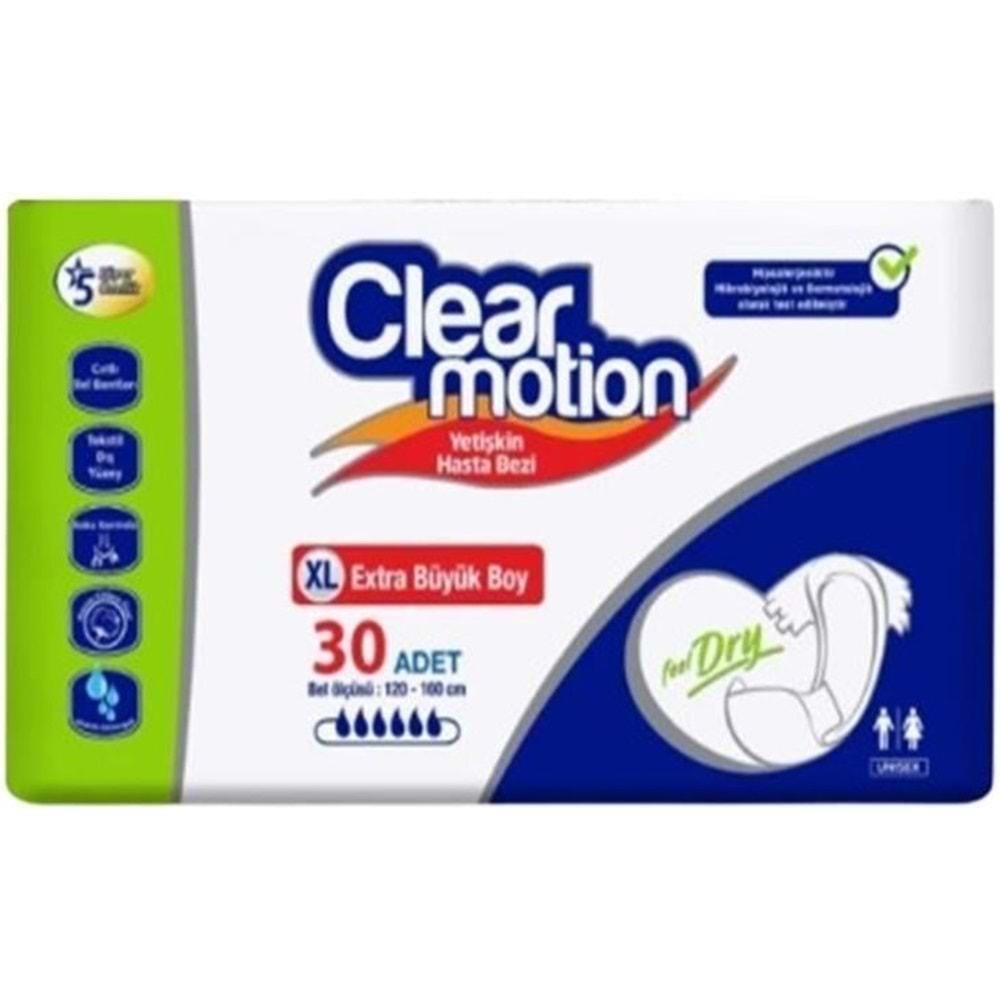 Clearmotion Yetişkin Hasta Bezi Bel Bantlı XL - Ekstra Büyük - Extra Large 30 Adet