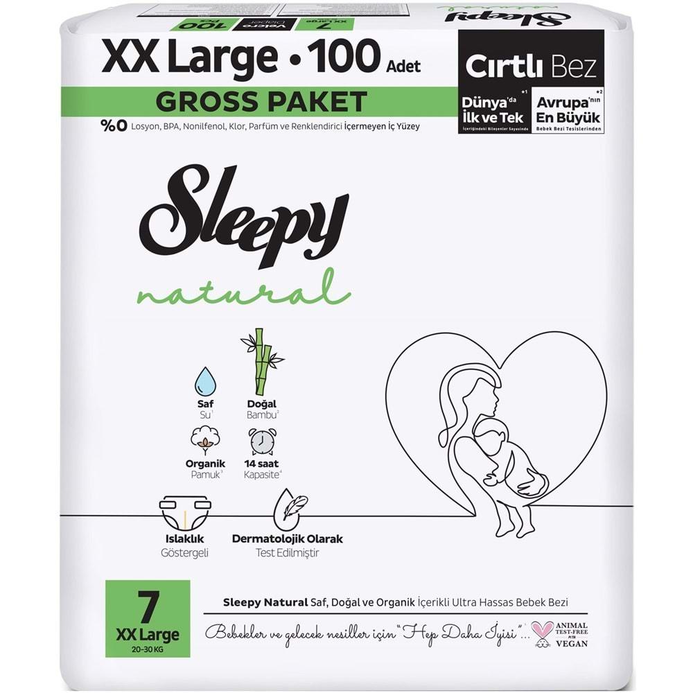 Sleepy Bebek Bezi Natural Beden:7 (20-30KG) XX Large 100 Adet Gross Pk