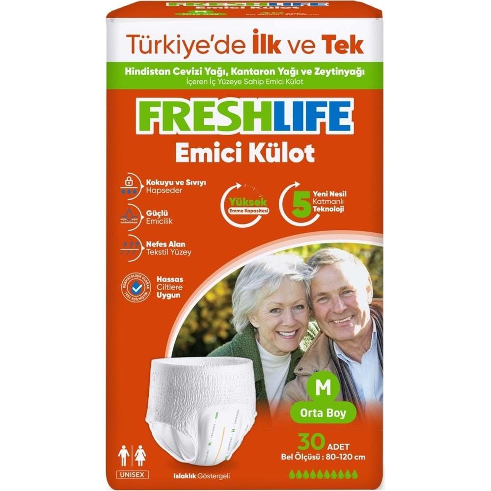 FreshLife Emici Külot Hasta Bezi Medium - Orta - M (30 Adet)