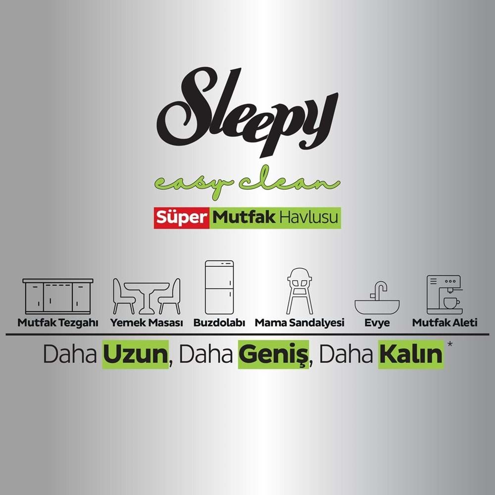 Sleepy Easy Clean Yüzey Temizlik Mutfak Havlusu - Mendili 50 Yaprak Bergomot Yağlı Plastik Kapaklı