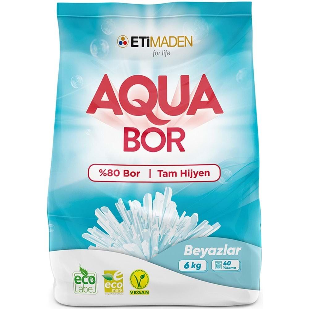 Boron AquaBor Matik Toz Çamaşır Deterjanı 6KG (Beyazlar İçin) 40 Yıkama