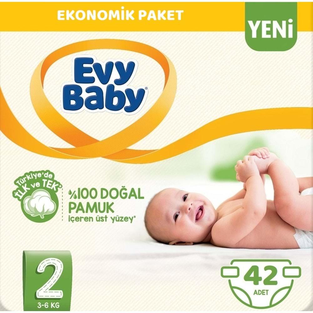 Evy Baby Bebek Bezi Beden:2 (3-6Kg) Mini 42 Adet Ekonomik Pk