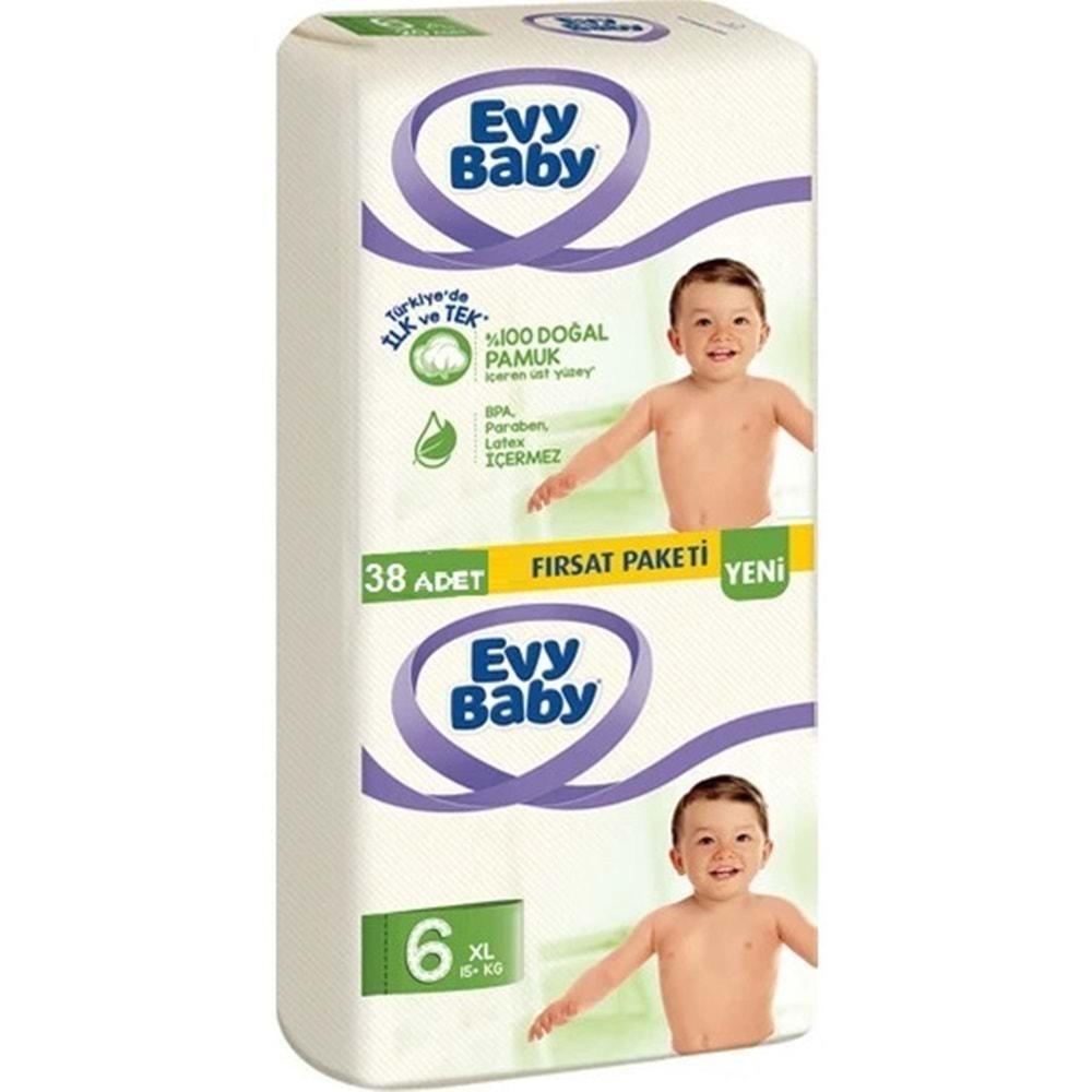 Evy Baby Bebek Bezi Beden:6 (15+KG) XL 38 Adet Fırsat Pk