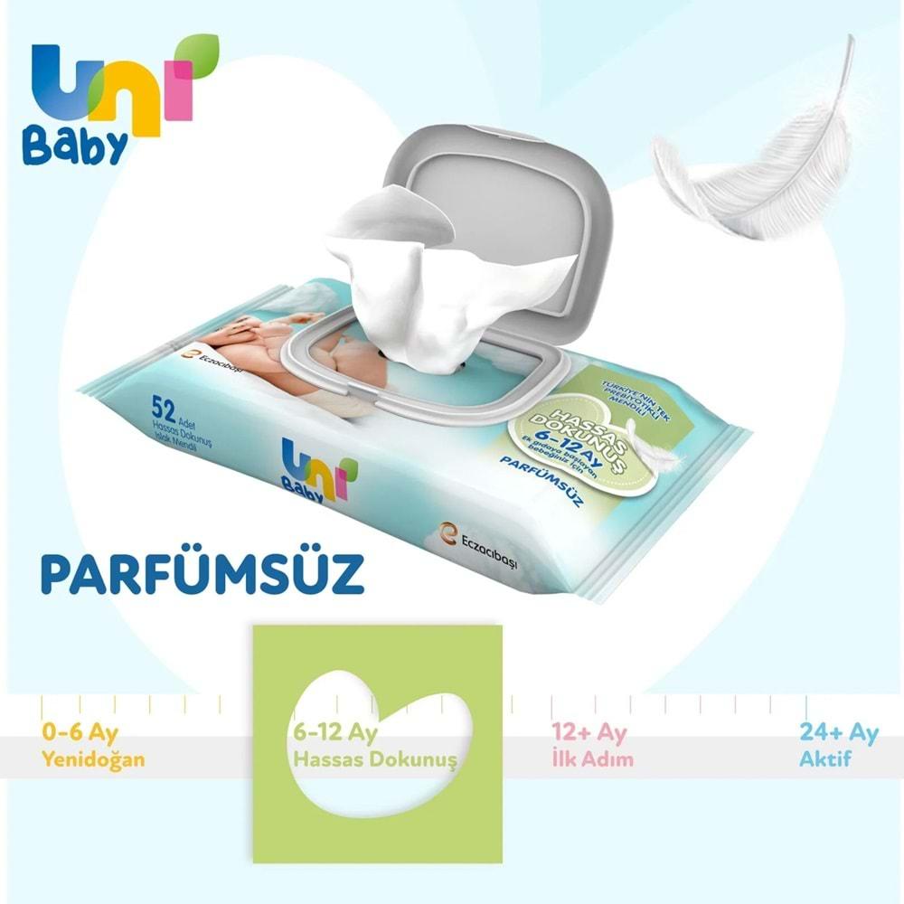 Uni Baby Islak Havlu Hassas Dokunuş 52 Yaprak (3 Lü Pk) 156 Yaprak