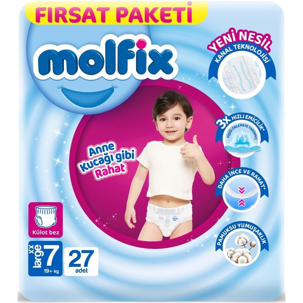 Molfix Külot Bebek Bezi Beden:7 (19+KG) XX Large 27 Adet Fırsat Pk