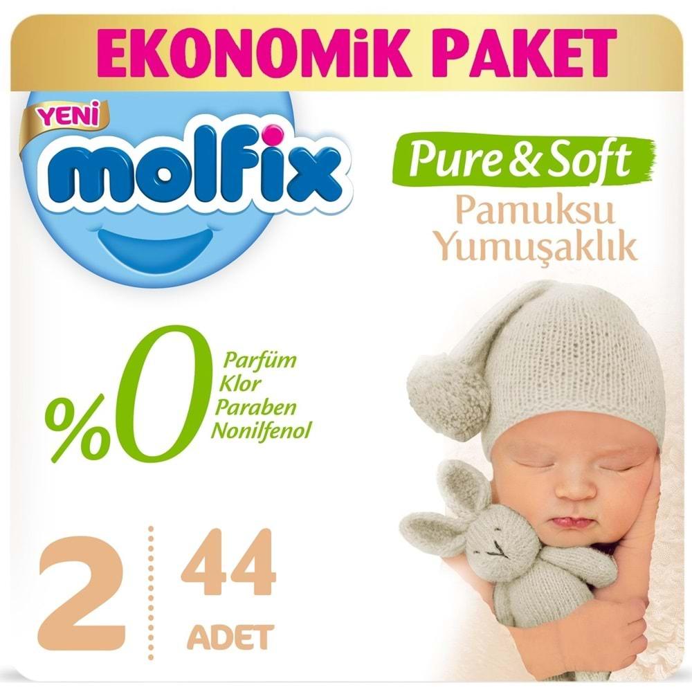 Molfix Pure&Soft Bebek Bezi Beden:2 (3-6Kg) Mini 44 Adet Ekonomik Pk