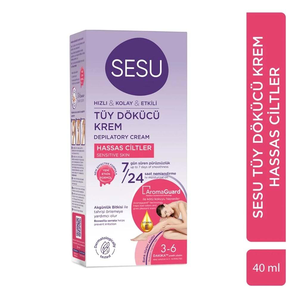 Sesu Tüy Dökücü Krem 40ML Hassas Ciltler/Sensitive