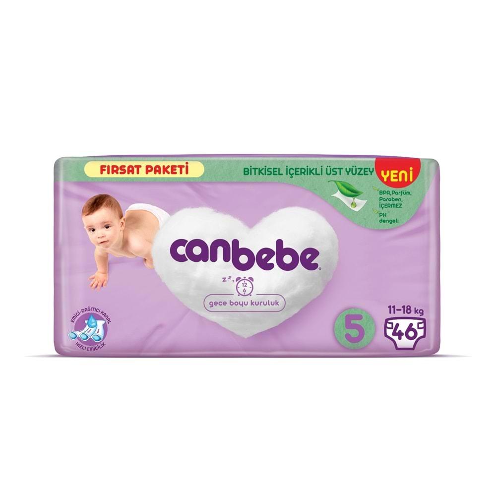 Canbebe Bebek Bezi Beden:5 (11-18Kg) Junior 40 Adet Fırsat Pk