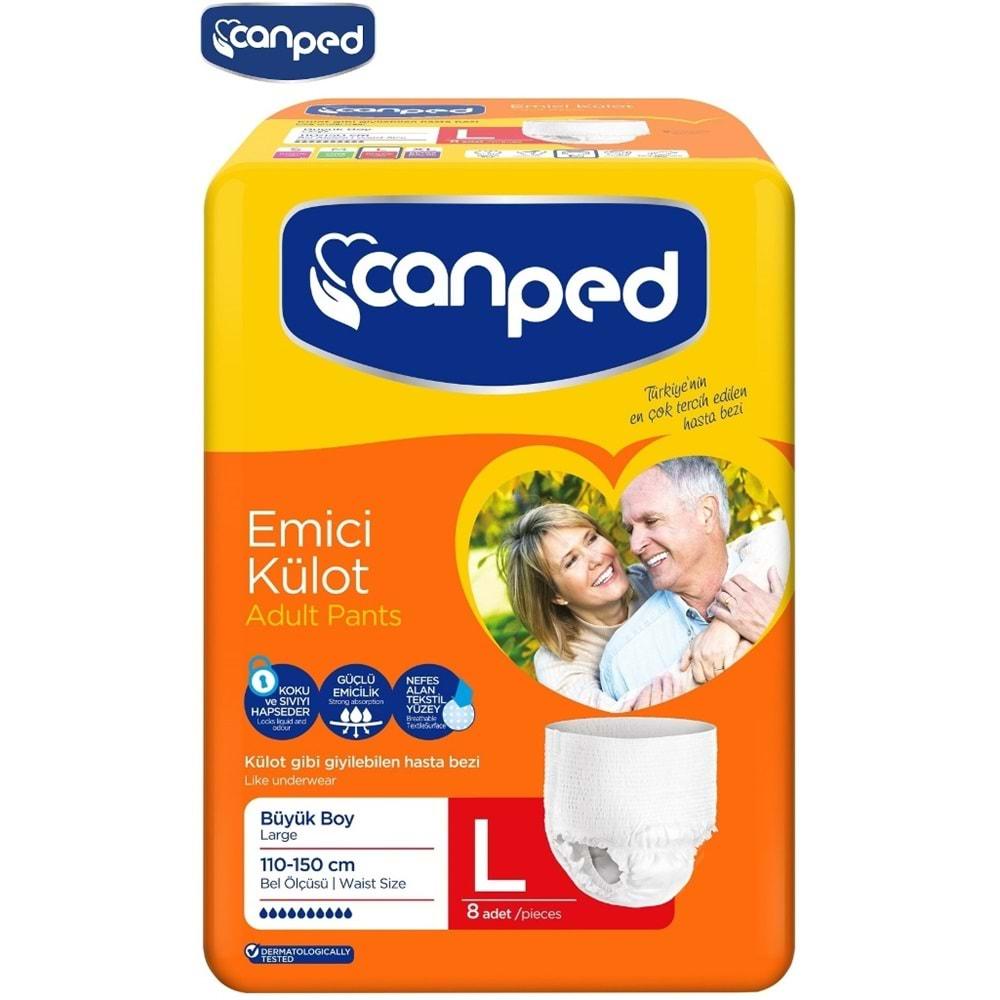 Canped Emici Külot Hasta Bezi Büyük-Large (İç Adet 8) Tekli Pk