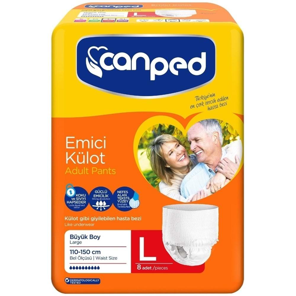 Canped Emici Külot Hasta Bezi Büyük-Large (İç Adet 8) Tekli Pk