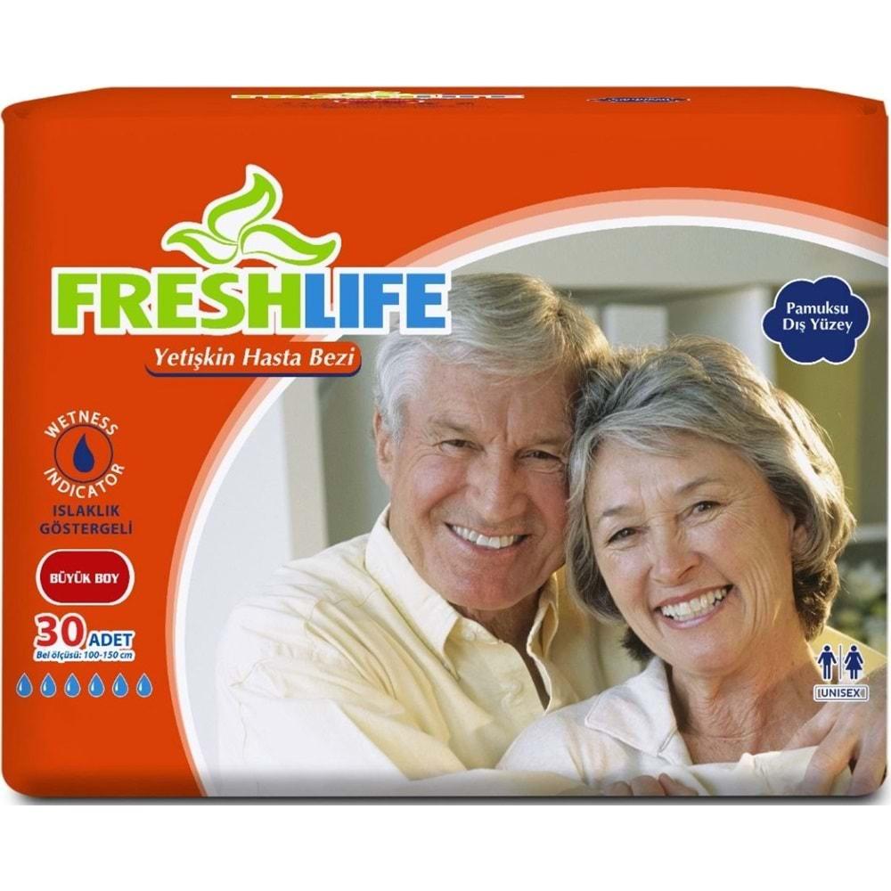 FreshLife Yetişkin Hasta Bezi Bel Bantlı L - Large - Büyük 30 Adet