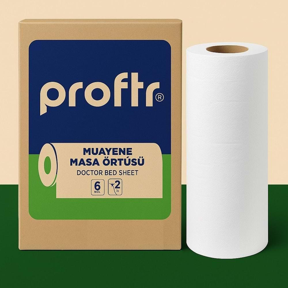 Proftr Hasta Muayene Sedye Masa Örtüsü Çift Katlı 50*25CM 50 Metre (6 Lı Set) 1 Koli