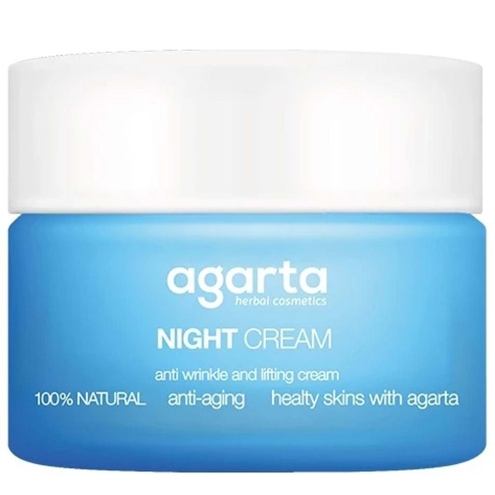 Agarta Doğal Yaşlanma Karşıtı Anti-Age Gece Kremi Su Bazlı 50 ML Night (Kırışıklık - Sıkılaştırıcı)