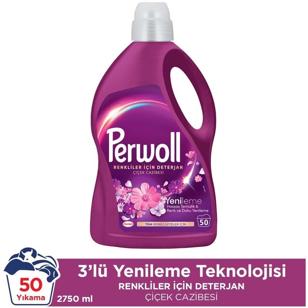 Perwoll Sıvı Çamaşır Deterjanı 2.75LT Çiçek Cazibesi Tüm Renkler (50 Yıkama)