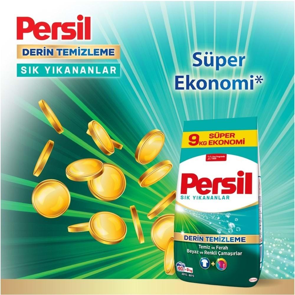 Persil Matik Toz Çamaşır Deterjanı 9KG Sık Yıkananlar Beyaz ve Renkliler İçin (60 Yıkama)