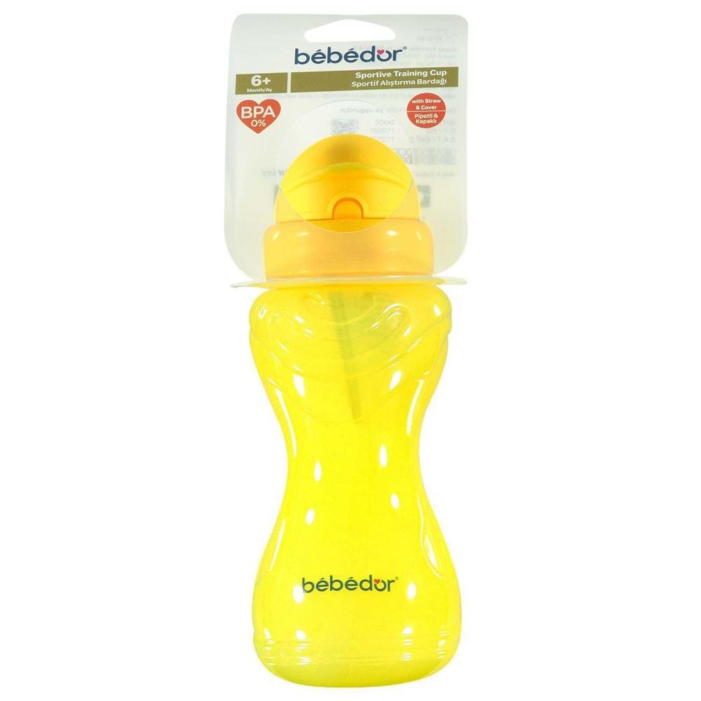 Bebedor Sportif Pipetli Bardak/Alıştırma Bardağı 330ML - Neon Sarı