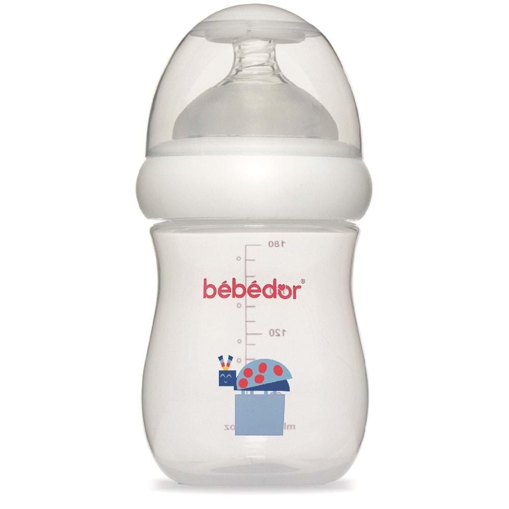 Bebedor Desenli Geniş Ağızlı PP Biberon 180ML (Kod:97322) - Mavi