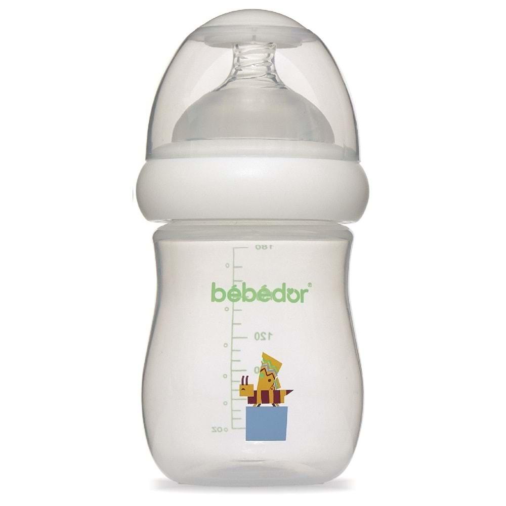 Bebedor Desenli Geniş Ağızlı PP Biberon 180ML (Kod:97322) - Sarı