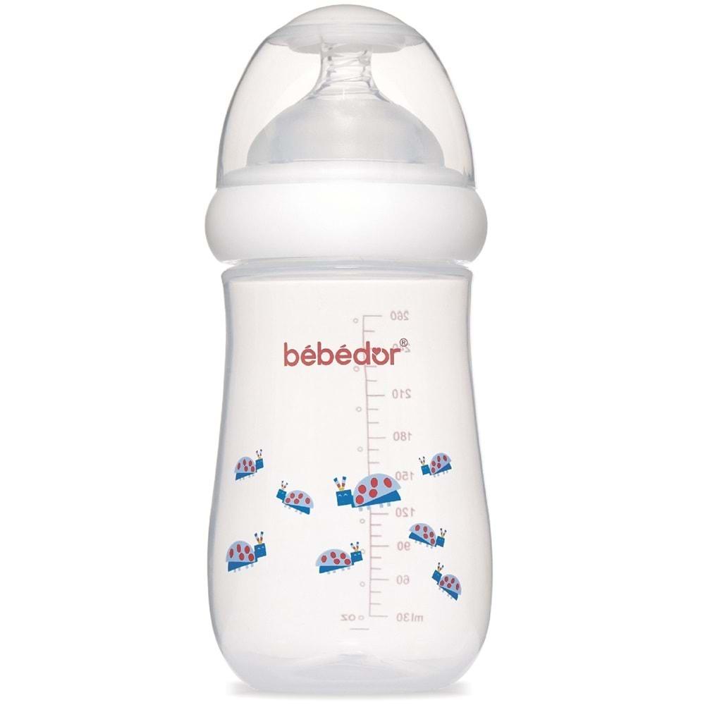 Bebedor Desenli Geniş Ağızlı PP Biberon 260ML (Kod:98322) - Mavi