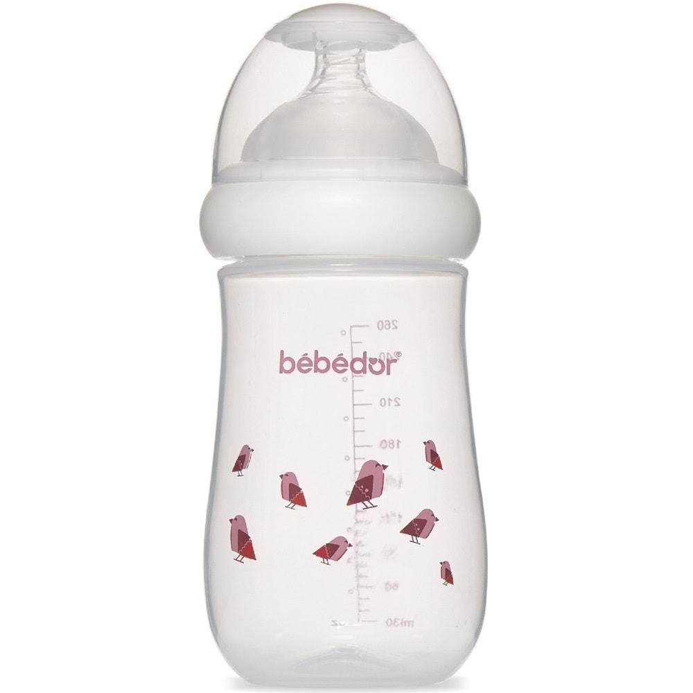 Bebedor Desenli Geniş Ağızlı PP Biberon 260ML (Kod:98322) - Mor