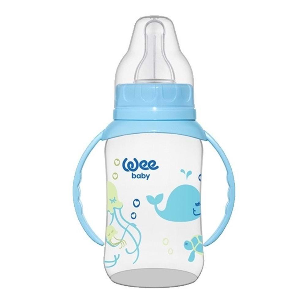 Wee Baby P.P Kulplu Biberon 150ML (Kod:744) - Mavi