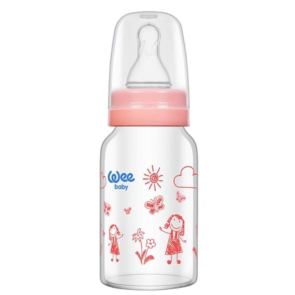 Wee Baby Isıya Dayanıklı Cam Biberon 240ML (Kod:772) - Pembe