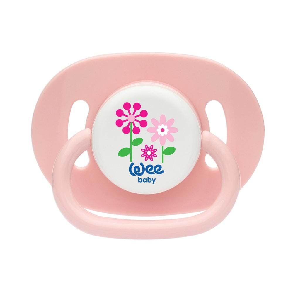 Wee Baby Silikon Kiraz Uçlu Oval Gövdeli Emzik No :2 (Askılı) (Kod:830) - Pembe