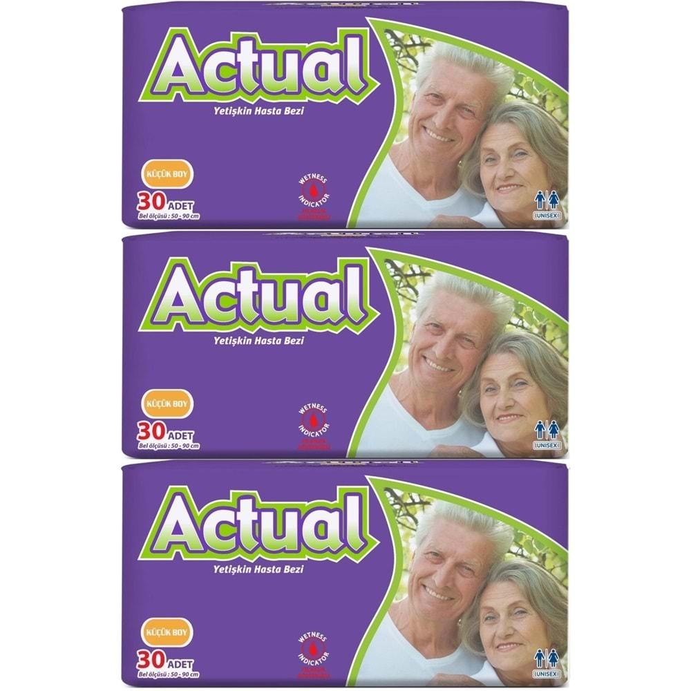 Actual Yetişkin Hasta Bezi Bel Bantlı S-Small Küçük 90 Adet (3PK*30)