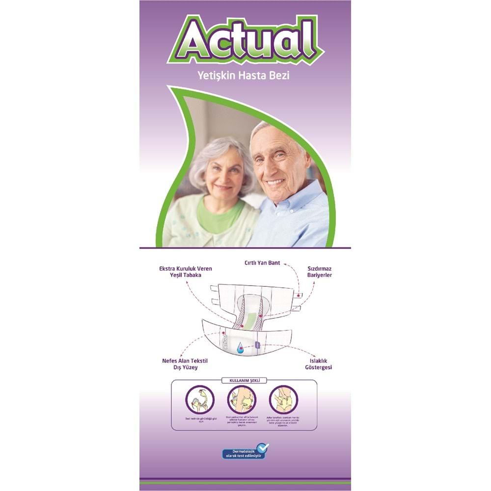 Actual Yetişkin Hasta Bezi Bel Bantlı S - Small - Küçük 90 Adet (3PK*30)