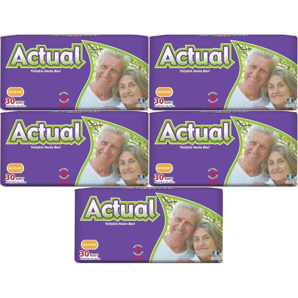 Actual Yetişkin Hasta Bezi Bel Bantlı S-Small Küçük 150 Adet (5PK*30)