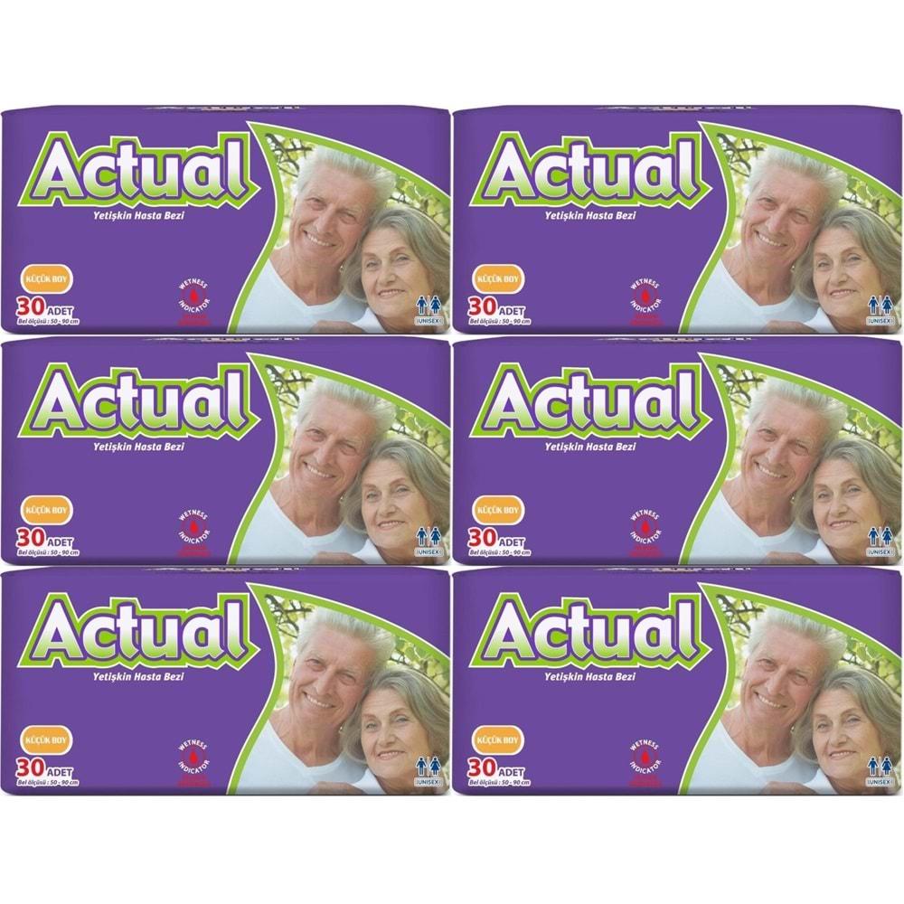 Actual Yetişkin Hasta Bezi Bel Bantlı S-Small Küçük 180 Adet (6PK*30)