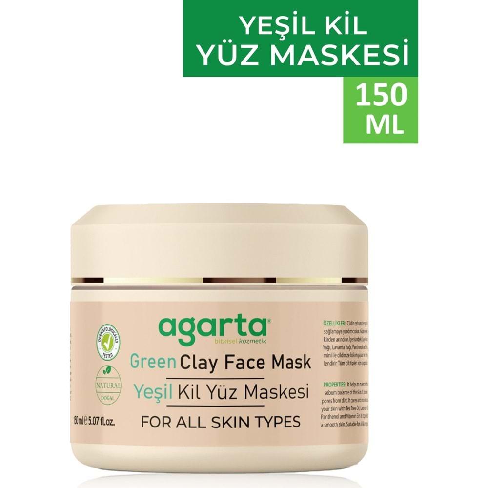 Agarta Doğal Yeşil Kil Yüz Maskesi 150ML (12 Li Set)