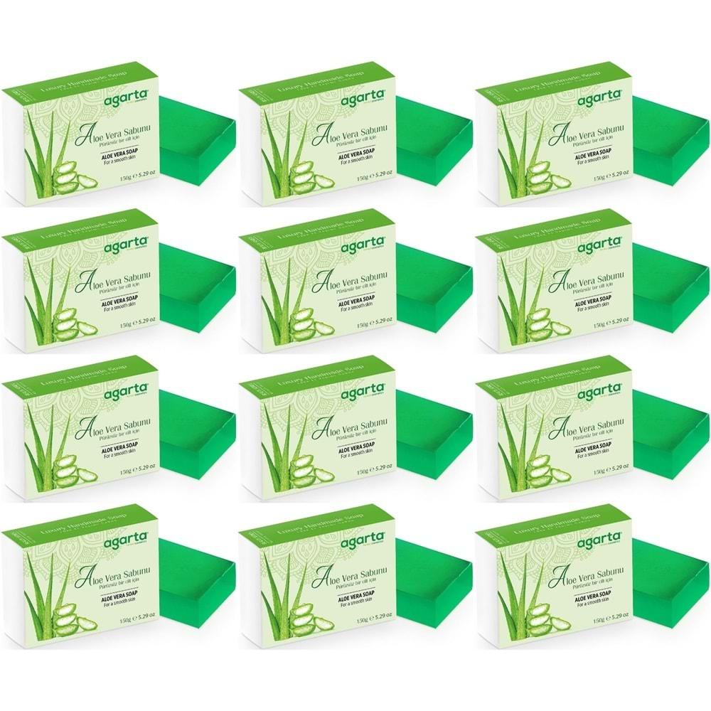 Agarta El Yapımı Doğal Sabun 150GR Aloe Vera (12 Li Set)