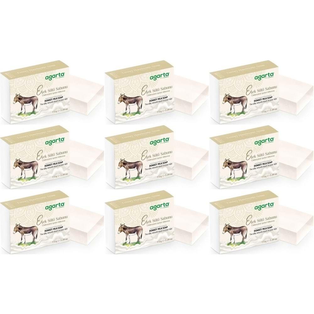 Agarta El Yapımı Doğal Sabun 150GR Eşek Sütü (9 Lu Set)