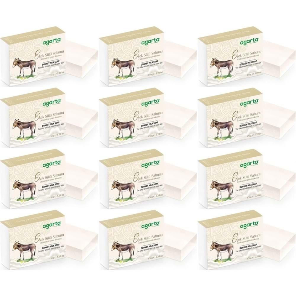 Agarta El Yapımı Doğal Sabun 150GR Eşek Sütü (12 Li Set)