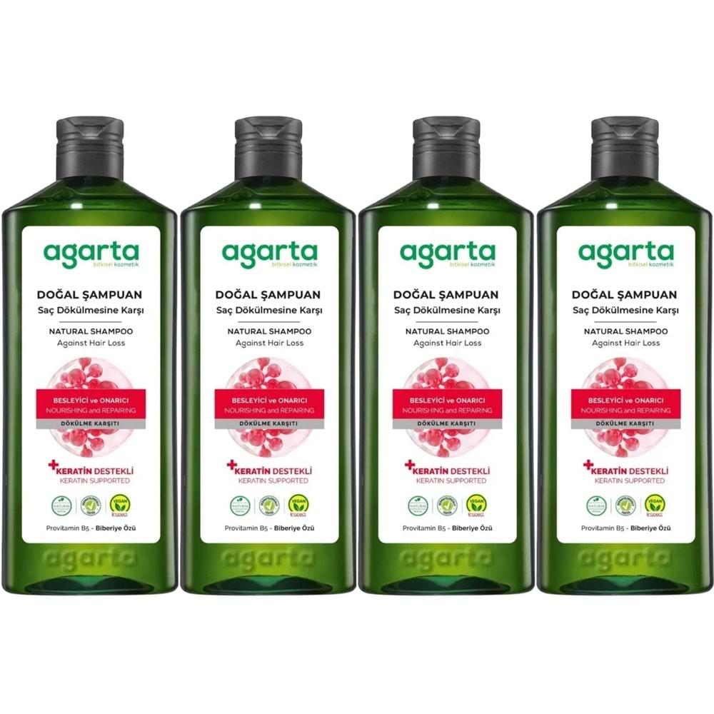 Agarta Doğal Şampuan 400 ML Saç Dökülmesine Karşı Çözüm (4 Lü Set)
