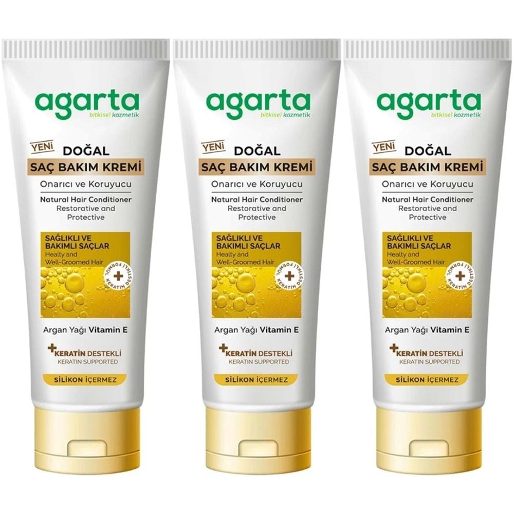 Agarta Doğal Güçlü Bakım Saç Güzelleştirici Krem 250 ML (3 Lü Set)