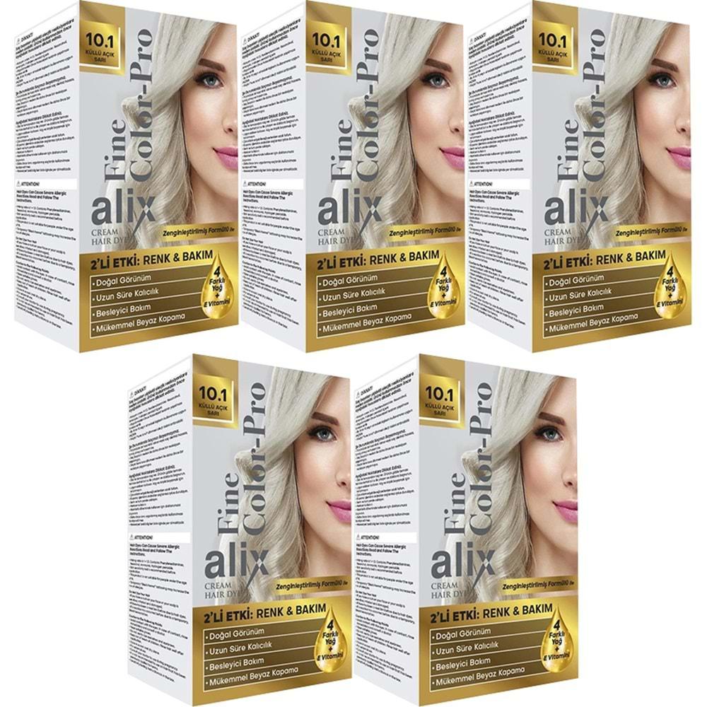 Alix 50ML Kit Saç Boyası 10.1 Küllü Açık Sarı (5 Li Set)