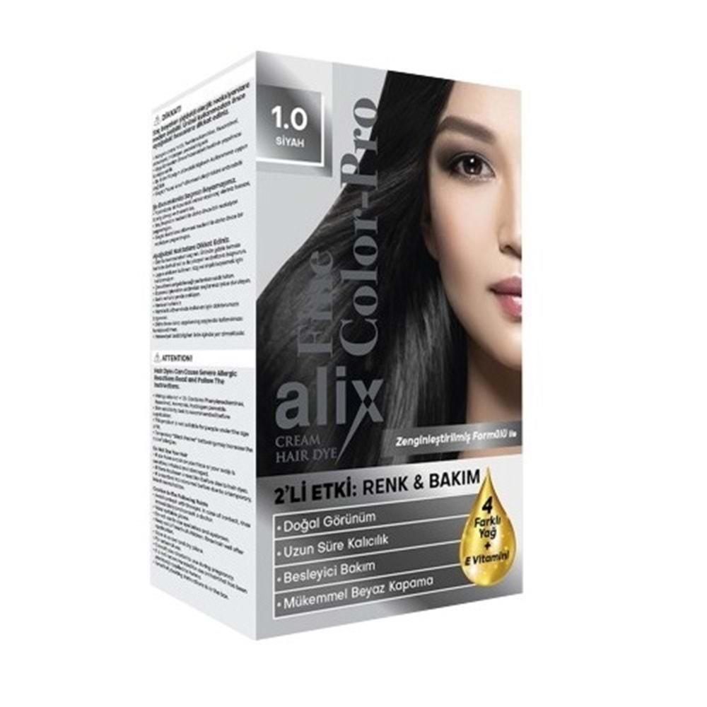 Alix 50ML Kit Saç Boyası 1.0 Siyah (3 Lü Set)