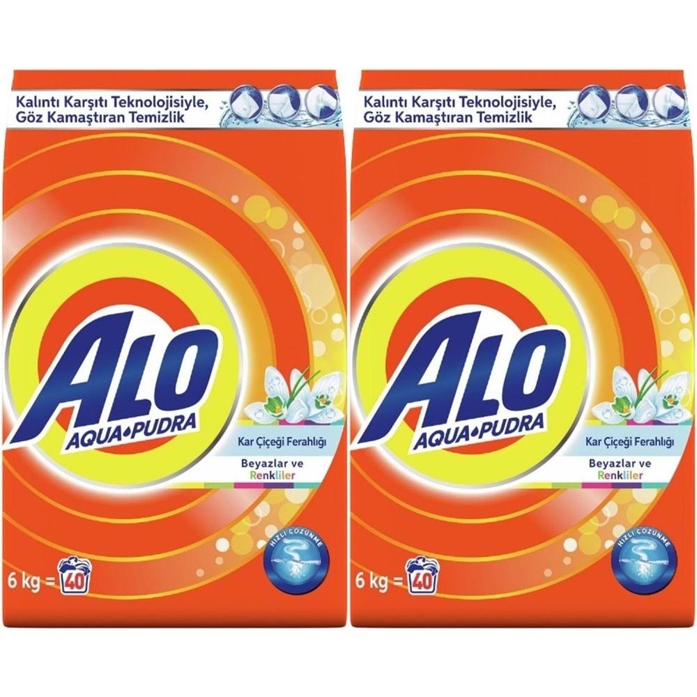 Alo Matik Toz Çamaşır Deterjanı 12KG Kar Çiçeği Ferahlğı / Renkliler ve Beyazlar (2PK*6KG) (80 Yıkama)