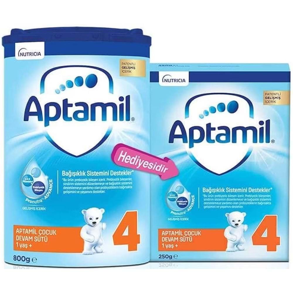 Nutrıcıa Aptamil 800GR+250GR:1050GR Devam Sütü No:4 (1 Yaş ve Üzeri) Avantaj Pk (3 Lü Set)