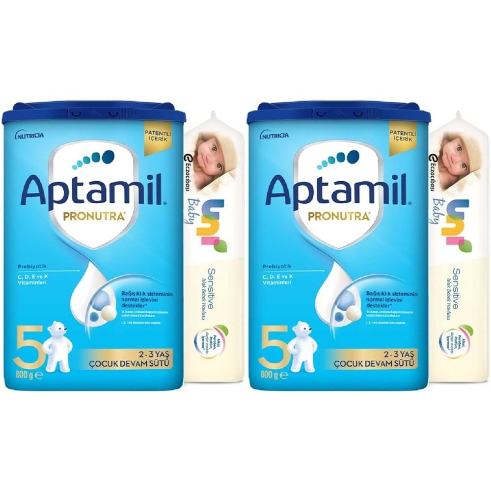 Nutrıcıa Aptamil Pronutra 800GR Devam Sütü No:5 (2-3 Yaş) + Islak Mendil Hediye (2 Li Set)